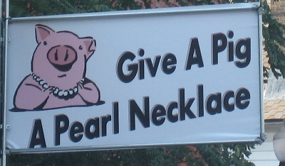pearls on a pig