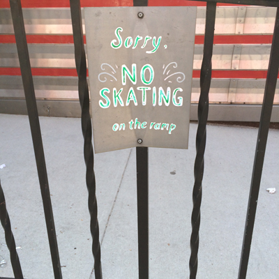 no skating on ramp