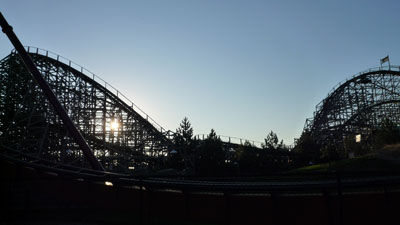 rollercoaster sunset